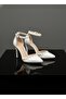 White Leather Knitted Stone Detailed Evening Dress Shoes 10.5 cm -Feli̇syabuti̇k - 4