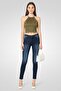 Women Skinny Fit Washed Stretchable Denim Jeans, Navy - 2