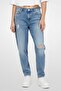 Women Tapered Fit Washed Stretchable Jeans, Light Blue