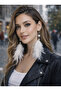 White Feather Earrings with Pearl Bead Detail - Boho Style Earrings - 2