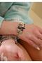 Women's Gold Black Butterfly Charm Bracelet - Elegant Design with Stone Detail and Heart and Butterfly Figures - 3