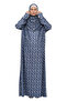 Practical One-Piece Floral Patterned Sleeves and Removable Headscarf Lycra Hijab Prayer Dress 990-0201 - 2