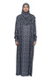 Practical One-Piece Floral Patterned Sleeves and Removable Headscarf Lycra Hijab Prayer Dress 990-0201