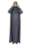 Practical One-Piece Floral Patterned Sleeves and Removable Headscarf Lycra Hijab Prayer Dress 990-0201 - 6
