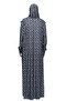 Practical One-Piece Floral Patterned Sleeves and Removable Headscarf Lycra Hijab Prayer Dress 990-0201 - 3
