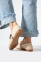 Beige Capsule Detail Elastic Buckle Ballerina Casual Shoes - 7