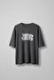 Men's Washed Rib Fabric Oversize T-Shirt Black