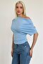 Blue One-Shoulder Modern Cut Stylish Women's Blouse Mg2669 - 7