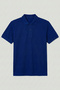 Cotton Lu Polo Yaka Cobalt Blue Short Sleeve T-Shirt Suitable for School and Daily Use