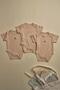 3-Pack Beige Dreams Series Short Sleeve Snap Fastener Bodysuit Model 9 - 5