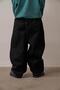 Black Stitch Detailed Unisex Jeans - 3
