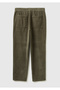 Men's khaki 100% cotton trousers with pocket detail, elasticated waist and drawstring - 4