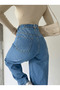 High Waist with Back Belt Buckle Loose Legs Baggy - 2