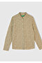 Women's beige 100% viscose patterned shirt