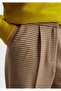 Women's Khaki Viscose Blend Zippered Back Waistband Elasticated Trousers - 6
