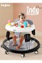 Indy Round Baby Walker with Music for Kids with 5 Height Adjustable & Food Tray Grey - 2
