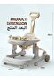 3 in 1 Rollo Baby Walker for Kids, Parental Push Handle, 5 Adjustable Height (Beige) - 7