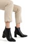 Black Genuine Leather Heeled Women's Boots Daylan - 5