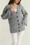 Gray Double Pocket Cardigan - 04622 - 2