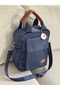 Navy Blue Women's Backpack with Side and Front Pocket Details En28 Boy33