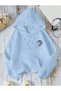 Moda Unisex 3 İplik Ş Fleece-Lined Print Detailed K Hooded Sweatshirt - 2