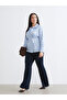 Soulife Navy Blue Plus Size Flared Women's Pants
