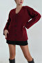 Burgundy Double Pocket Cardigan - 04622