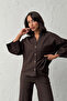Women's Brown Shirt Pants Premium Quality Top and Bottom Two-Piece Set - 6