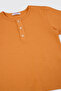 Boy's Orange T-Shirt with Buttoned Collar - 3