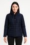 Women's Bomber Coat Jacket – Water Repellent Fabric, Quilted Lining, Zipper Closure, Winter – Navy Blue - 2
