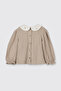 Baby Girl Embroidered Muslin Beige Blouse - 2