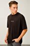 Men's Oversized T-Shirt Chmp Studios Printed Black – Crew Neck, 100% Cotton Compact Single Jersey 24/1 - 4