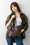 Terra Flar Detailed Soft Leather-Look Large Volume Makeup Bag Coffee Women's Tote Shoulder Bag - 6