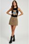 Black 1991 Bear Printed Corded Fabric Ribbed Slim Fit Athlete Retro Blouse - 3