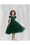 Girl's Pearl-Embellished Emerald Green Dress,Girl's Party Dress,Girl's Evening Dress - 2