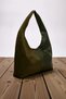 Women's Contrast Oval Midi Shoulder Bag with Wide Shoulder Strap for Daily Use, Textured and Smooth Surface - 5