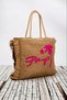 Women's Large Size Straw Maxi Tote Shoulder Bag with Embroidery Detail, Tassels, Large Internal Volume, Summer Style - 5