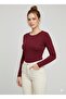Women's White Long-Sleeve Crew Neck Long Viscose Blouse