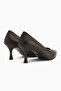 Kiara Genuine Leather Brown Women's Heeled Shoes Stiletto - 5