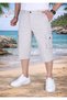 Men's Bermuda Shorts Long Capri K Cargo Pocket İ Long Capri Above the Knee High Waist Lycra Stone Color