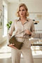 Women's Oval Shoulder Bag with Adjustable Strap and Zipper Closure Detail