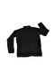 Black Tricot Sweater with Standing Collar for Women - 4