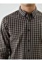 Nevavm Regular Fit Long Sleeve Plaid Gabardine Men's Shirt with Difference - 3
