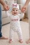 Baby Girl Love Süzene Embroidered 100% Cotton 3-Piece Set Body-Pants-Beanie - 3
