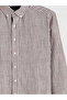 Giyçık Store Den Mürdüm Regular Fit Striped Men's Shirt - 2