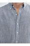 Navy Blue Regular Fit Button down Collar Men's Shirt - 3