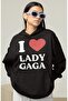 I Love Lady Gaga Written Unisex Oversized Singer Hoodie
