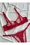 Red Tiny Heart Patterned Underwear Set (Bra & Thong) - 5
