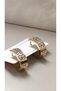 316L Original Steel-Zircon Stone Hoop Model Gold Steel Earrings Non-Tarnish-2Cm - 3