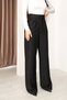 Women's Velcro Fastening Corduroy Palazzo Trousers Black - 4